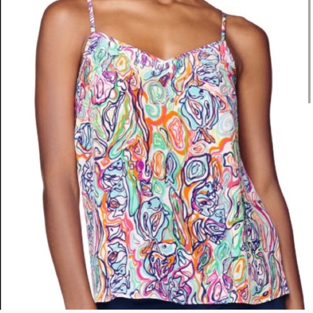 Lilly Pulitzer "What a catch" Silk Blouse- XXS